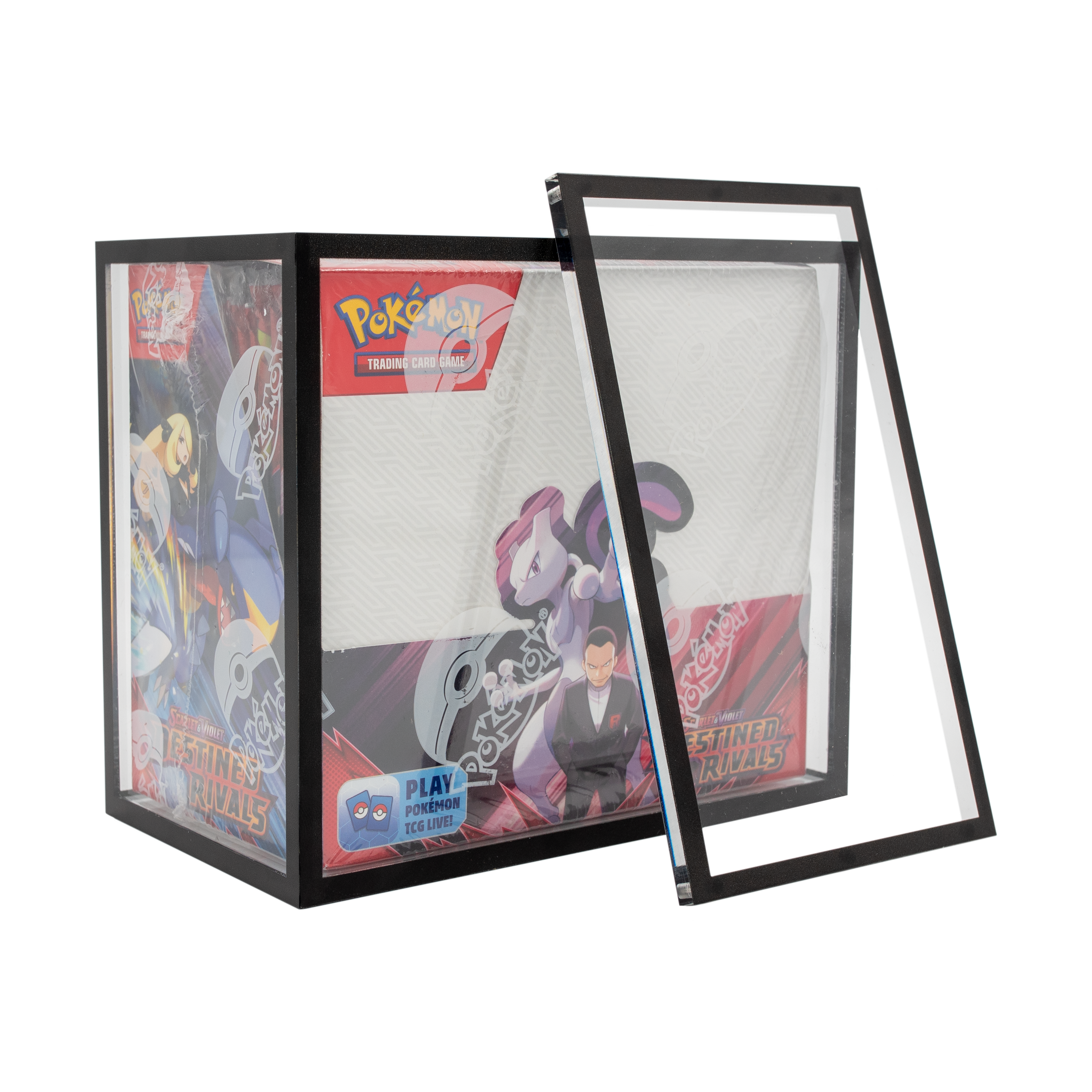 pokemon card glass case Pokemon Card Frame/Display for (2) Vertical & (1) Horizontal PSA Pokem